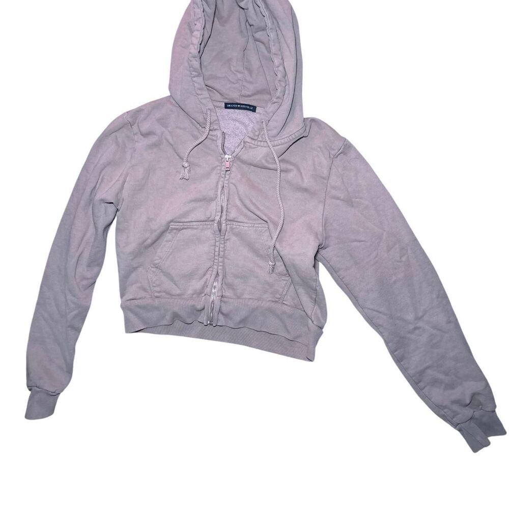 Brandy-melville Women's Tan and Brown Hoodie